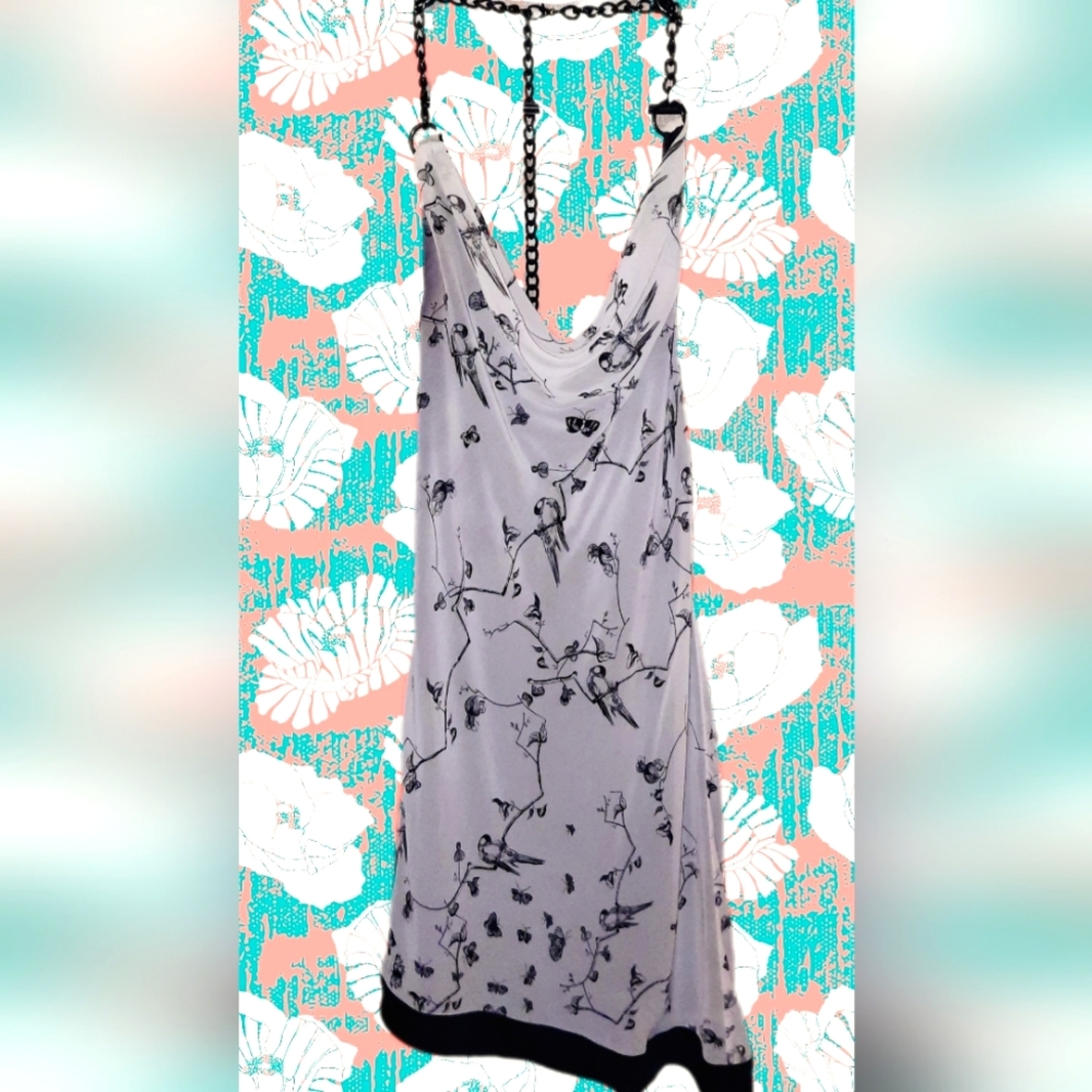 RACHEL Rachel Roy Halter Chain Gray & Black Dress